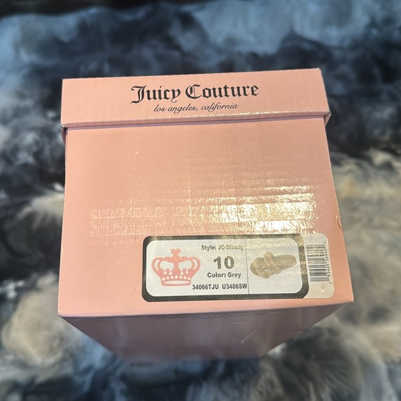 NWT Juicy Couture Steady Size 10 Grey Slides In Box - Picture 8 of 8